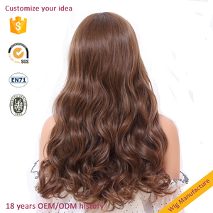 Parrucca sintetica lunga riccia con frangetta colore marrone resistente al calore festa quotidiana di moda <span class=keywords><strong>parrucchino</strong></span> <span class=keywords><strong>per</strong></span> le donne - Product Image 2