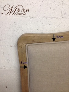 สไตล์ฝรั่งเศสประเทศโอ๊คไม้กรอบธรรมชาติผ้าลินิน Cameback หัวเตียง - Product Image 3