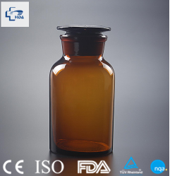 प्रयोगशाला एम्बर अभिकर्मक बोतल चौड़े मुंह अभिकर्मक बोतल के साथ कांच या प्लास्टिक डाट - Product Image 2