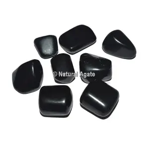 Best seller Black Obsidian Tumbled Stones from natural agate
