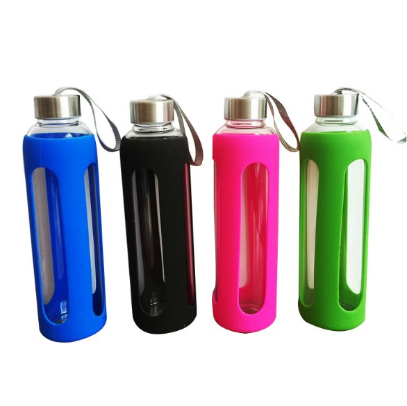 Hot Selling Promotional Water Bottle Christmas Gift Leakproof BPA Free Portable Reusable 550ML Borosilicate Glass Water Bottle