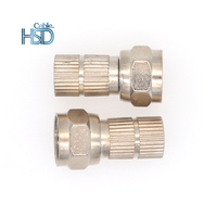 100 piezas/bolsa Conector coaxial F de latón para cable coaxial RG59 RG6, conector hembra tipo F de 50ohm 75ohm para cámara CCTV con conector de anillo