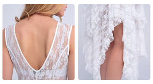 Design <span class=keywords><strong>de</strong></span> mode Robe pour les Femmes 2018 Sans Manches et <span class=keywords><strong>Dos</strong></span> <span class=keywords><strong>Nu</strong></span> Couche Robe Blanc Dentelle pour <span class=keywords><strong>femme</strong></span> - Product Image 6