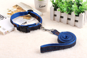 La mejor compra amzaon Venta caliente Jean <span class=keywords><strong>Dog</strong></span> <span class=keywords><strong>leash</strong></span> collar arnés traje de tres piezas del arnés del perro - Product Image 2