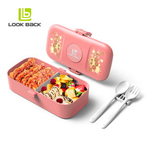 Tùy Chỉnh 304 Thép Không Gỉ Dao Kéo Trẻ Em Của Bento Hộp Ăn Trưa Nhà Máy Cung Cấp Với Kín Nắp Duy Nhất Hai Lớp Nhựa Bento Hộp - Product Image 4