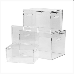Contemporary Designed Clear Acrylic Storage Cases, Customized Acrylic Containing Boxes