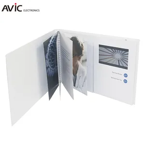 A5 Book Cover Digital LCD TFT Screen Video Greeting video brochure card With 7 Inch HD IPS Screen