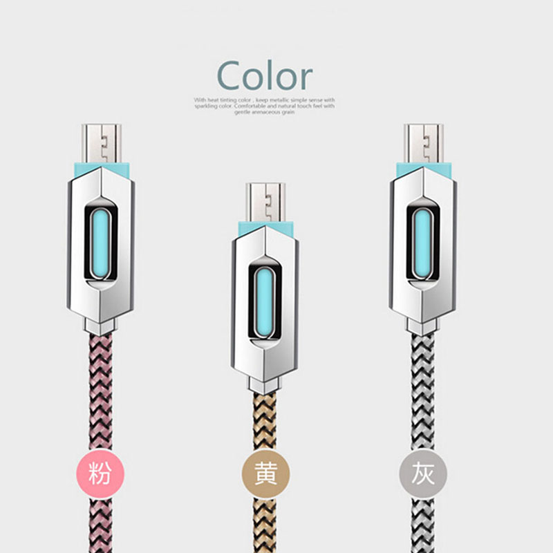 1 м светодиодный светящийся нейлоновый Плетеный светящийся шнур микро USB кабель Быстрая зарядка кабель для синхронизации данных для Samsung Galaxy Android Phone