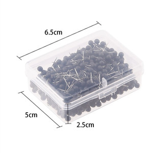 500 Piezas de Clavijas de Mapa con Cabeza Redonda de Plástico Negro de 1/8 de Pulgada, Diseño Art <span class=keywords><strong>Deco</strong></span>, con Punta de Acero, Ecológicas - Product Image 5