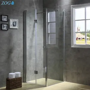 इतालवी बाथरूम 6mm टेम्पर्ड ग्लास धुरी काज दरवाजा सरल केबिन बौछार इकाई