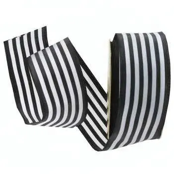 Free Samples Black and White Wholesale 50mm Stripe grosgrain ribbon
