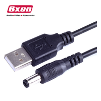 Bxon 1M 2A USB 2,0 a 5,5mm/2,5mm de 5 voltios de barril DC Jack Cable de alimentación