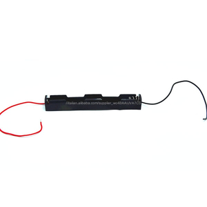 Plastica nera 2xAA cellulare (UM-* 2) 3 v Battery Holder Box Caso tipo lungo con filo di piombo - Product Image 2