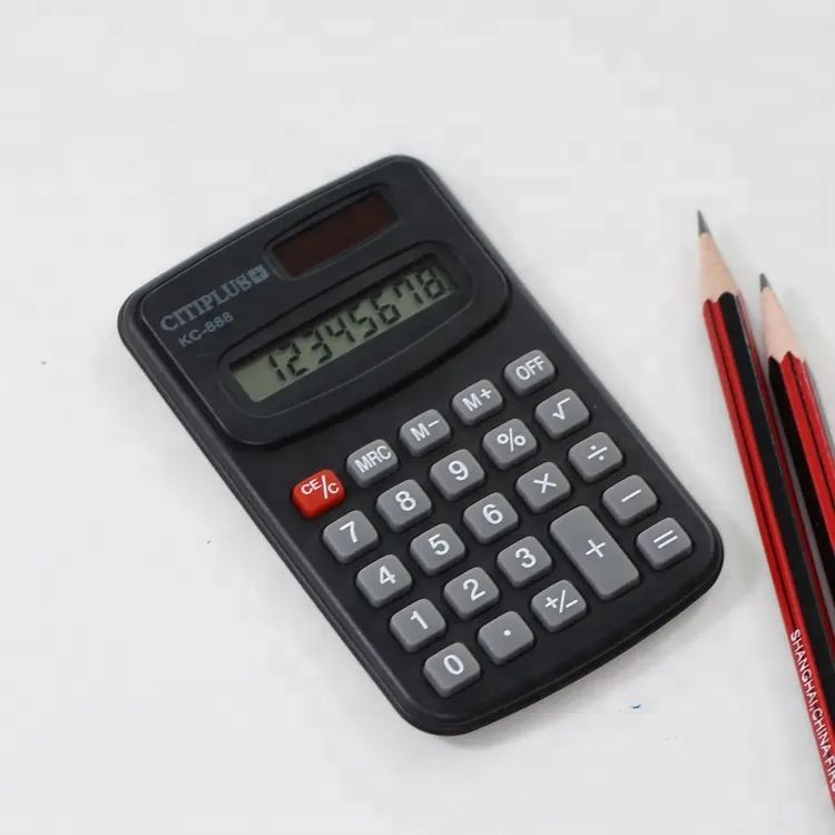 Calculadora de goma con pantalla lcd de 8 dígitos para estudiantes, calculadora pequeña kc 888, promoción de precio de fábrica, regalo