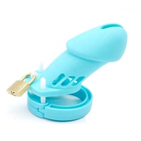 Dispositivo de Castidad para hombres, jaula de pene con 5 anillos de tamaño, Control de silicona, cómoda, duradera, personalizada, productos sexuales