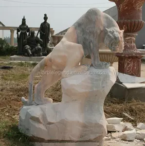 Personalizado mármol tallado único animal Tigre estatua