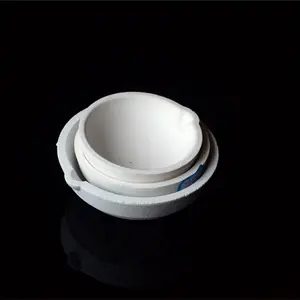 SiO2 Mangkuk Piring Keramik Quartz, Kemurnian Tinggi Silika Crucible untuk Peleburan Emas dan Perak Perhiasan