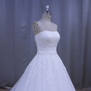 XH1036 A-Line Sin Mangas Moda floral dot tulle robe de mariage vestido de novia vestidos de boda del alibaba 2016 - Product Image 4