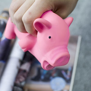 Pembe Yaz Yumuşak Silikon Köpek Kauçuk Domuz Squeak Cızırtılı Çiğnemek Hayvan Köpek Lateks Oyuncaklar - Product Image 5