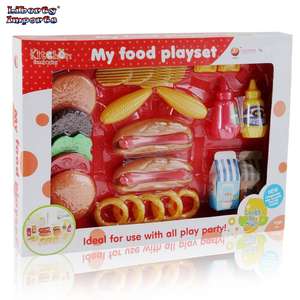 Çocuklar Fast Food Burger & Hot Dog pişirme için Set oyna dayanıklı plastikten yapılmış cips ve soğan halkaları içerir - Product Image 4