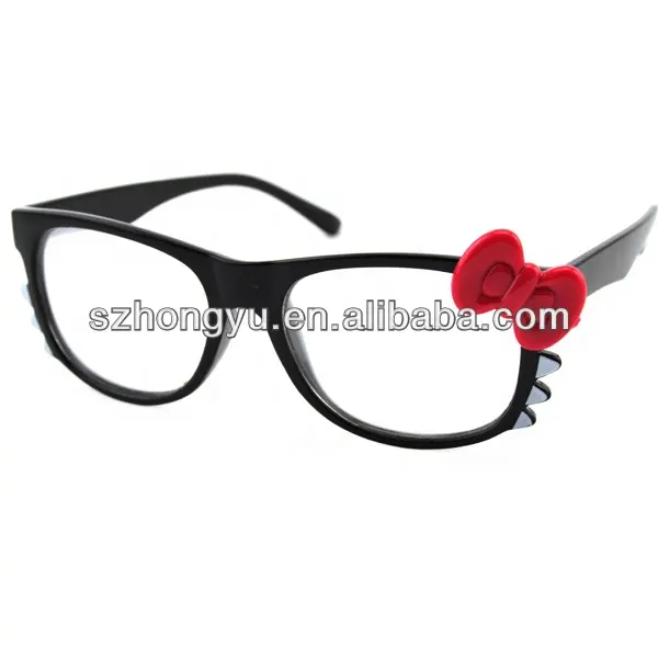 Hello kitty glasses christmas firework glasses black frame with pink bow