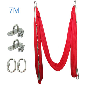 haute qualité 7 M soie tissu suspendus ensemble complet Soie de trapèze <span class=keywords><strong>Aérien</strong></span> De Yoga Hamac Swing Kit - Product Image 1