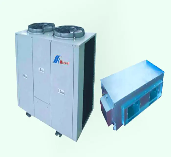Sistema dividido de ar condicionado, alta pressão estática com bobina de ventilador da unidade interna