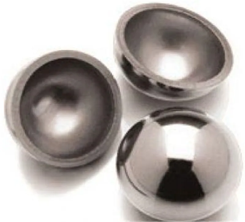 Su misura in metallo mezza sfera aisi 304 316 in acciaio inox cromato placcato in metallo mezza sfera