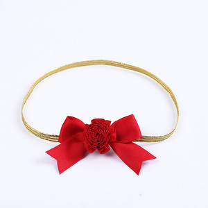 Moño de Cinta de Poliéster de Lujo Personalizado al por Mayor con Banda Elástica Dorada para Envolver Regalos de Fiesta de Negocios - Product Image 2