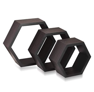 Bộ 3 hình lục giác trang trí mô-đun tường kệ lưu trữ nổi Kệ tường kệ cho phòng ngủ - Product Image 1