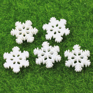 Flat Back Resin Cabochon Christmas White Snowflake DIY Flatback Embellishment Accessories Scrapbooking Decoration Craft