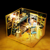 Kit de meubles miniatures KnowMe DIY, échelle 1:24, en bois écologique, décoration de chambre à coucher, kit d'assemblage, jouet DIY