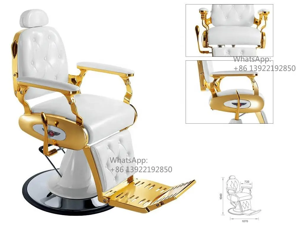 Золотой хром в винтажном стиле старинное кресло для парикмахерской ZY-BC8834A