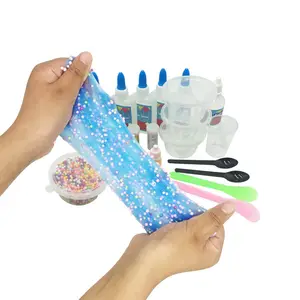 Maak Uw Eigen Crazy Toys Fluffy Diy Slijm Lijm Activator Verkoop Maken Kits Set Schuim Bal Kralen Oem Slime