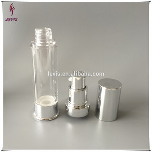 Plástico claro airless bomba de la loción con tapa de plata - Product Image 6