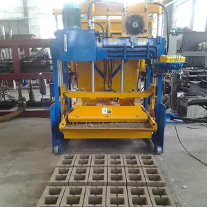 big size used interlocking brick machine for sale in karnatak QMJ-10A motor driven mobile block machinery