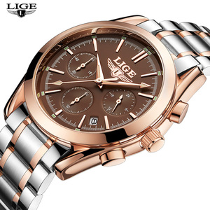 <span class=keywords><strong>Orologio</strong></span> al Quarzo LIGE di Lusso con Cinturino in Acciaio Inossidabile di Alta Qualità, Impermeabile 3ATM - Product Image 2