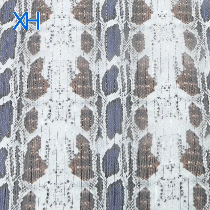 Tissu en mousseline de soie métallique avec imprimé numérique, étoffe de luxe pour robe avec un faible coût, 1 pièce