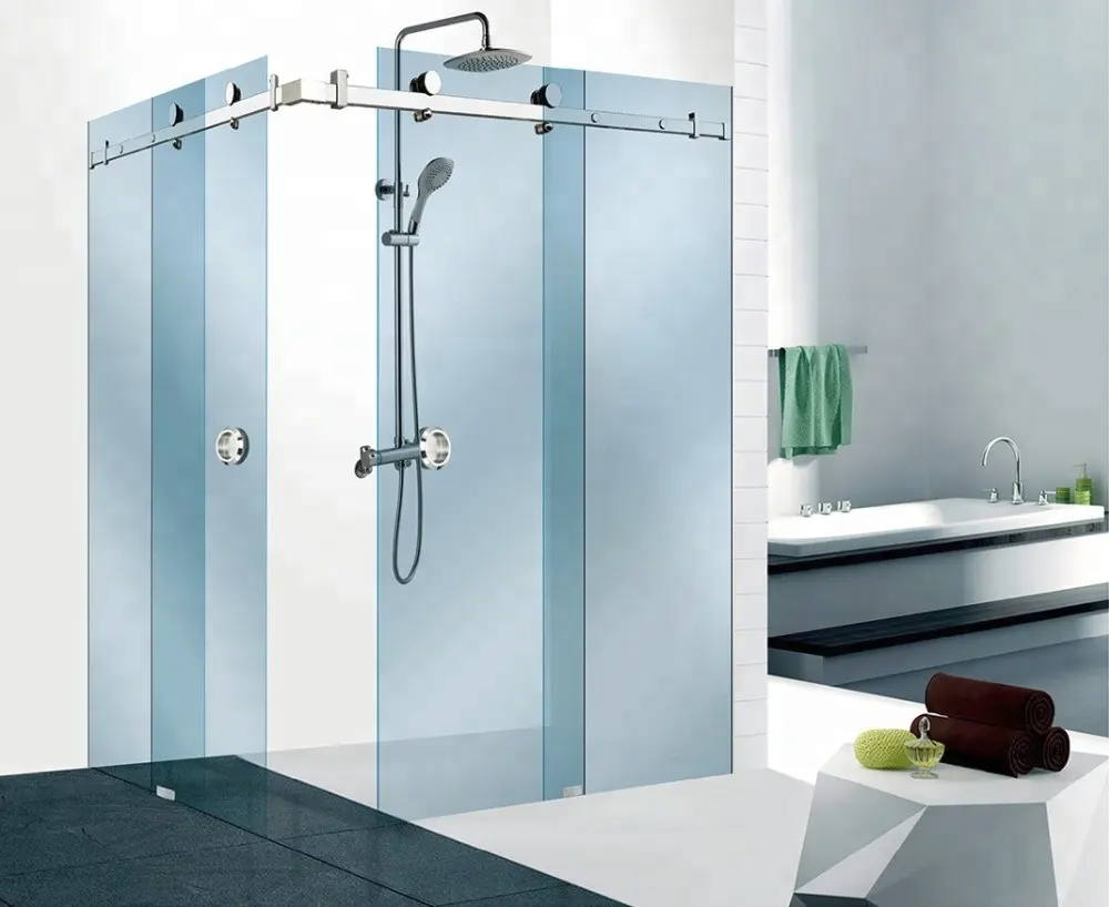 נירוסטה פינת אמבטיה מקלחת דלת הזזה מערכת דלת הזזה