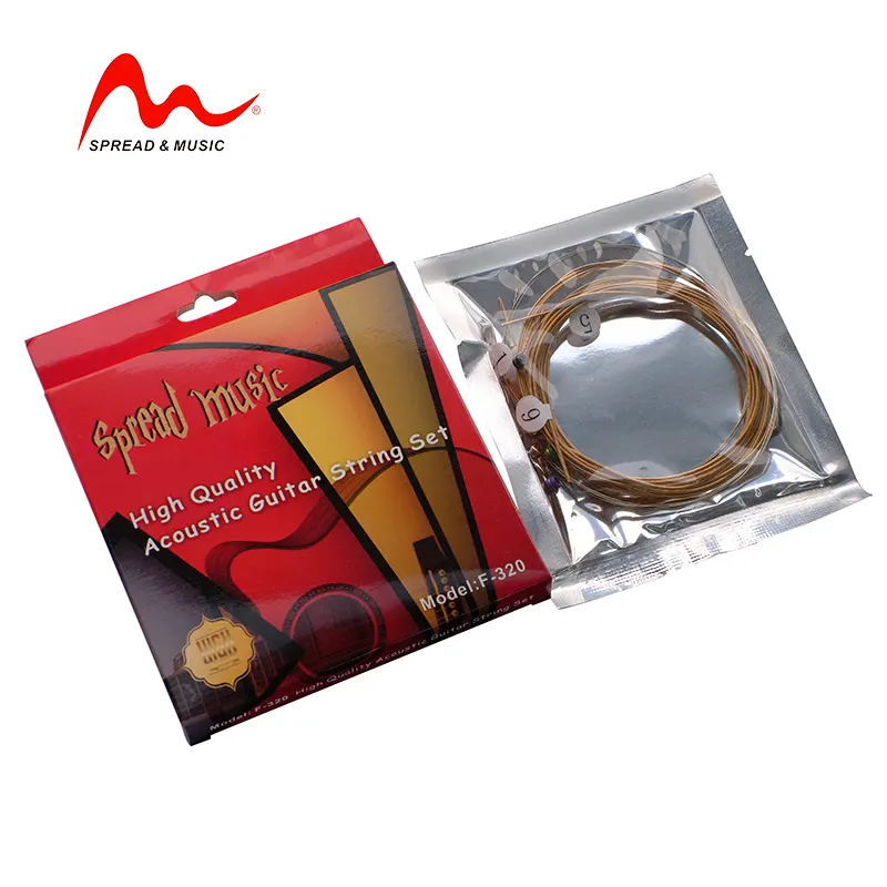 Acoustic guitar phosphor bronze string set F-320 with paper packaging colorful ball-end guitar accessories