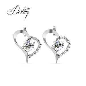 Accesorio <span class=keywords><strong>de</strong></span> corazón <span class=keywords><strong>de</strong></span> Plata <span class=keywords><strong>de</strong></span> Ley 925 Daisini adornado con cristales <span class=keywords><strong>Swarovski</strong></span>, colgante <span class=keywords><strong>y</strong></span> <span class=keywords><strong>pendientes</strong></span>, conjunto <span class=keywords><strong>de</strong></span> joyería para mujer - Product Image 4