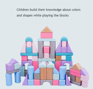 木质彩色高档山毛榉55原木儿童积木益智玩具 - Product Image 3