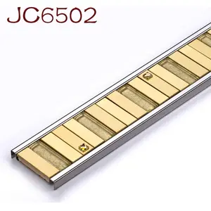 Foshan JECA Gold Metal Decor Tile Trim For Marble Wall Decoration 304 High Guality Stainless Steel Tile Trim With Diamond