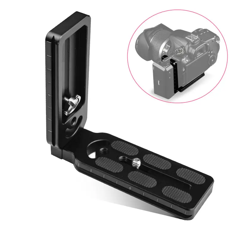 Dslr suporte para câmera de metal, placa de liberação rápida, adaptador l, suporte para montagem de tripé