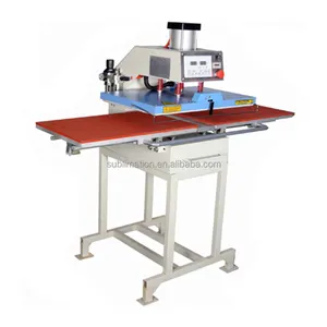 T-shirt sublimatie drukmachine met grote size werken tafel/pneumatische dubbele stations warmte persmachine voor textiel