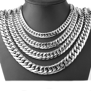 De lujo de acero inoxidable de doble hebilla de seis caras hombres joyería gargantilla collar - Product Image 3