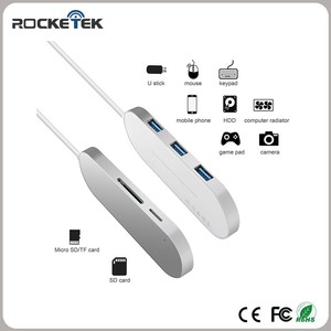 2 in 1 aluminiumlegierung USB <span class=keywords><strong>3</strong></span>.0 HUB kartenleser für PC - Product Image 1