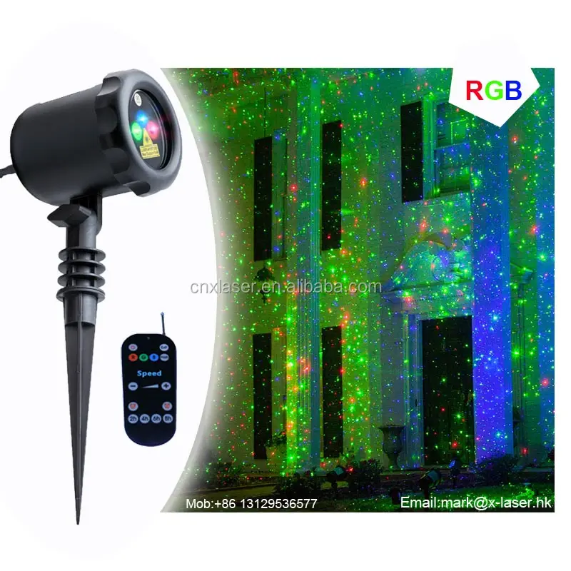 Luz laser de estrela de rg, mini luzes externas de decoração de natal