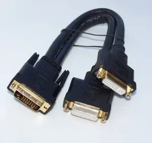 DVI-D Y-Splitter Cable 1 x fiche mâle 2 x douilles femelles OR Pins Connecteurs