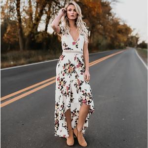 Irregularity Womens <strong>Summer</strong> <strong>Boho</strong> <strong>Dresses</strong> Backless Maxi Floral <strong>Dress</strong> - Product Image 1